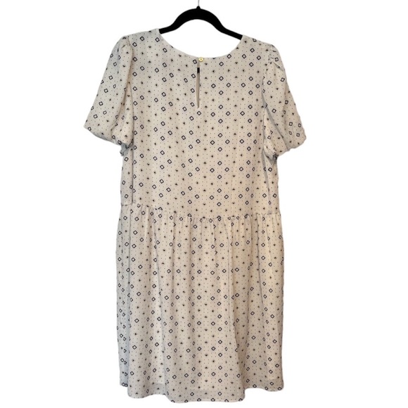 LOFT Geo Puff Sleeve Swing Dress - Picture 7 of 8